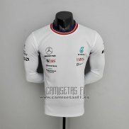Camiseta Mercedes Amg Petronas F1 2022 Blanco Manga Larga