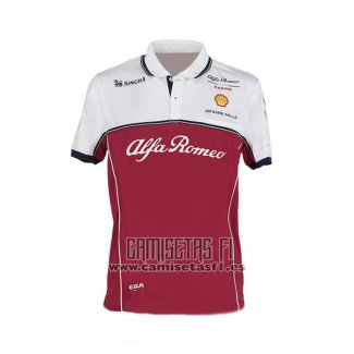 Polo del Scuderia Alfa Romeo Racing F1 2021 Blanco Rojo