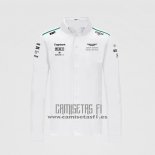 Camiseta Aston Martin F1 2021 Blanco Manga Larga