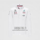 Camiseta Mercedes Amg F1 2021 Blanco Manga Larga