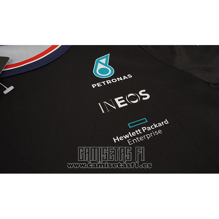 Camiseta Mercedes Amg Petronas F1 Negro Manga Larga